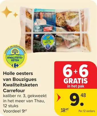 Carrefour Holle oesters van Bouzigues Kwaliteitsketen Carrefour aanbieding