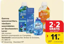 Carrefour Gamma Wasverzachters, Vloeibare Wasmiddelen en Geurboosters Lenor aanbieding