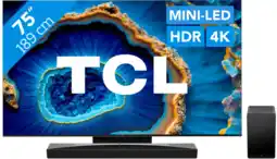 Coolblue TCL QD Mini-LED 75C803 (2023) + soundbar aanbieding