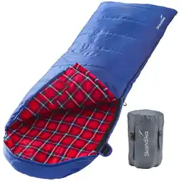 Decathlon Slaapzak Dundee - kampeerslaapzak - 220x80 cm - katoen flanel - Rits links aanbieding