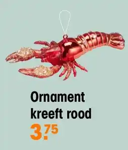 Kwantum Ornament kreeft rood aanbieding