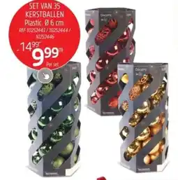 Brico Set van 35 kerstballen plastic aanbieding