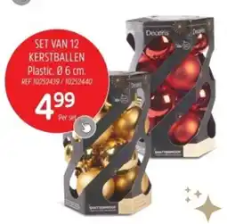 Brico Set van 12 kerstballen plastic aanbieding