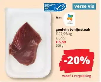 Spar Geelvin tonijnsteak aanbieding