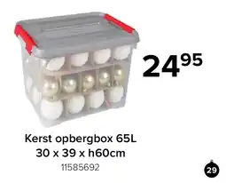 Euroshop Kerst opbergbox 65L 30 x 39 x h60cm aanbieding