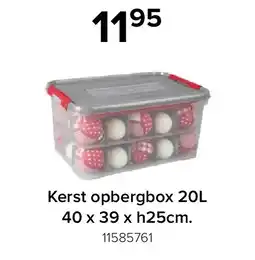 Euroshop Kerst opbergbox 20L 40 x 39 x h25cm aanbieding