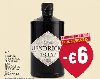 Delhaize Gin Hendrick's aanbieding