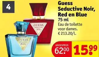 Kruidvat Guess seductive noir, red en blue aanbieding