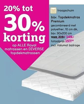 Leen Bakker Topdekmatras premium aanbieding