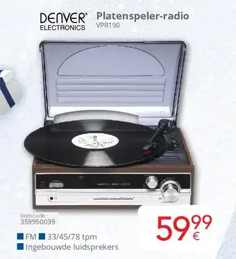 Eldi Platenspeler-radio VPR190 aanbieding