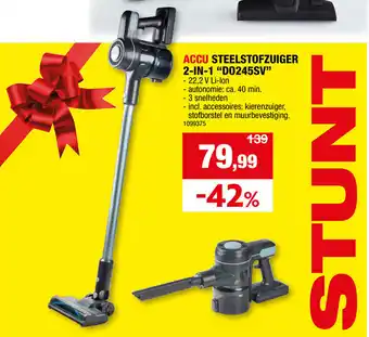 Hubo Accu steelstofzuiger 2-in-1 "D0245SV" aanbieding