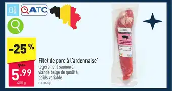 ALDI Filet de porc à l'ardennaise aanbieding