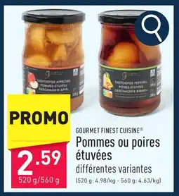 ALDI Gourmet finest cuisine Pommes ou poires étuvées aanbieding