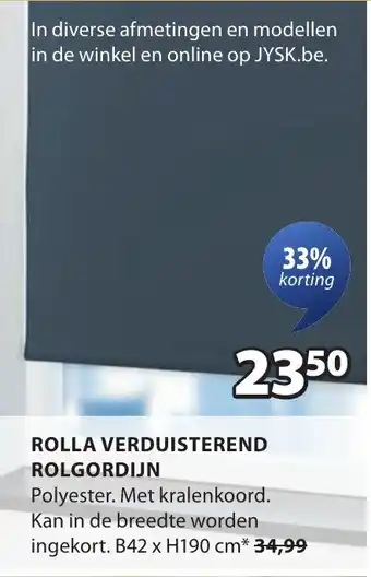 Jysk Rolla Verduisterend Rolgordijn aanbieding