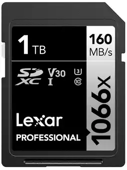 Coolblue Lexar Professional 1066x SILVER 1TB SDXC 160mb/s aanbieding