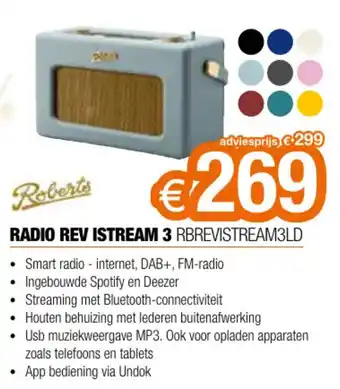 Expert Roberts Radio Rev Istream 3 RBREVISTREAM3LD aanbieding