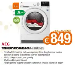 Expert AEG Warmtepompdroogkast AETR88A32B aanbieding