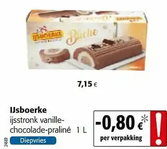 Colruyt Ijsboerke ijsstronk vanillechocolade-praliné aanbieding