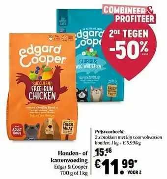 Delhaize Brokken met kip voor volwassen honden aanbieding