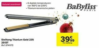 Carrefour Babyliss steiltang titanium gold 235 2513t aanbieding