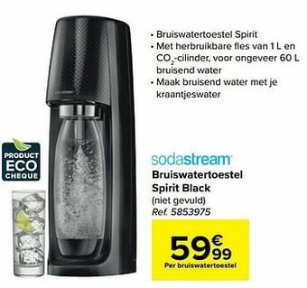 Carrefour Sodastream bruiswatertoestel spirit black aanbieding