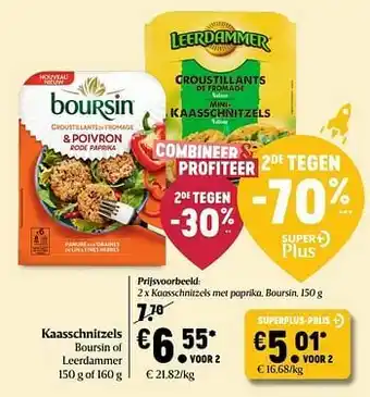 Delhaize Kaasschnitzels met paprika boursin aanbieding