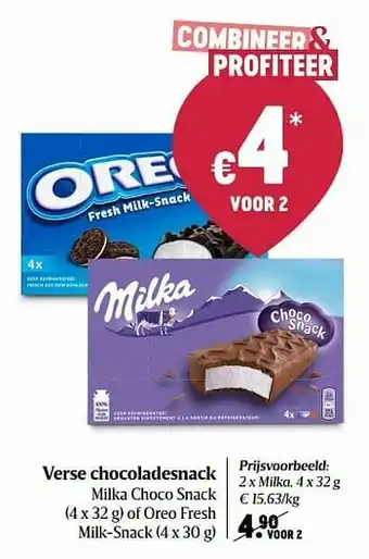 Delhaize Verse chocoladesnack milka choco snack aanbieding
