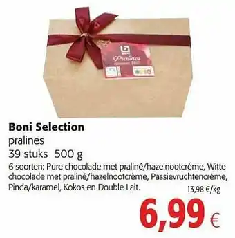 Colruyt Boni selection pralines aanbieding
