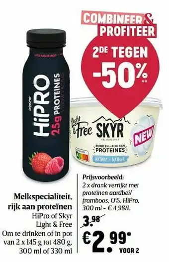 Drank verrijkt met proteïnen aardbei- framboos o% hipro