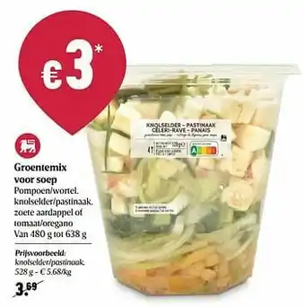 Delhaize Groentemix voor soep knolselder-pastinaak aanbieding