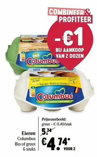 Delhaize Eieren columbus groot aanbieding