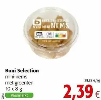 Colruyt Boni selection mini-nems met groenten aanbieding