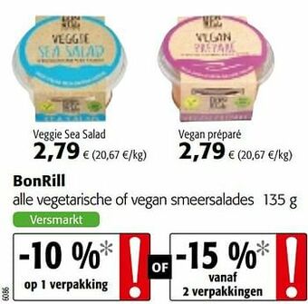 Colruyt Bonrill alle vegetarische of vegan smeersalades aanbieding