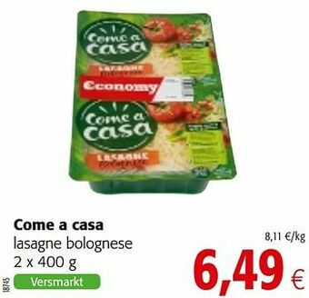 Colruyt Come a casa lasagne bolognese aanbieding