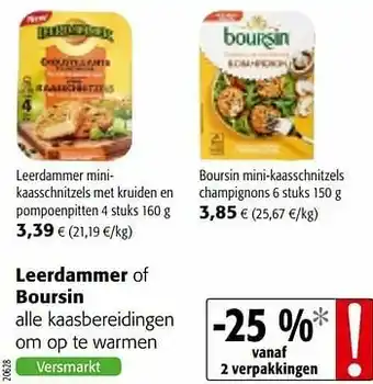 Colruyt Leerdammer minikaasschnitzels met kruiden en pompoenpitten aanbieding