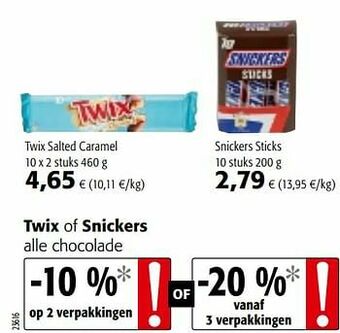 Colruyt Twix salted caramel aanbieding