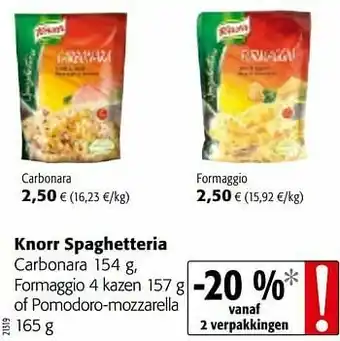 Knorr spaghetteria carbonara formaggio 4 kazen of pomodoro-mozzarella