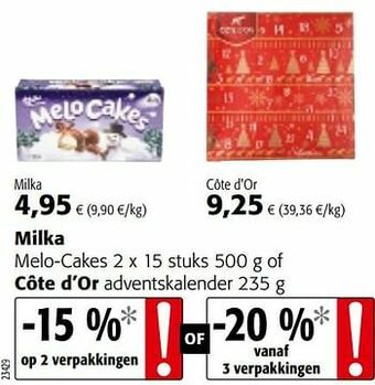 Colruyt Milka melo-cakes aanbieding
