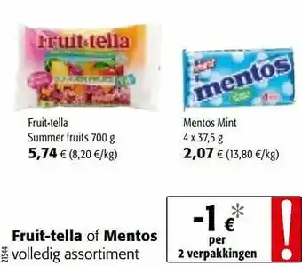 Colruyt Fruit-tella summer fruits aanbieding