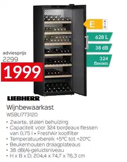 Selexion Wijnbewaarkast WSBLI773120 aanbieding