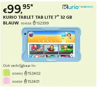 Dreamland KURIO TABLET TAB LITE 7” 32 GB BLAUW aanbieding