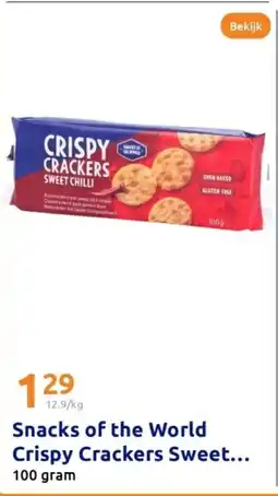 Action Snacks of the World Crispy Crackers Sweet aanbieding