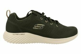 Berca Shoes Skechers Loopschoen Heren Bounder Olive Ultra Light Air Cooled Memory Foam - Kaki aanbieding