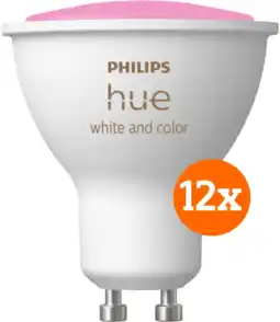 Coolblue Philips Hue White and Color GU10 Lot de 12 aanbieding