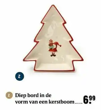 Delhaize Diep bord in de vorm van een kerstboom aanbieding