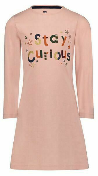 HEMA HEMA Kindernachthemd Katoen Stretch Stay Curious Lichtroze (lichtroze) aanbieding