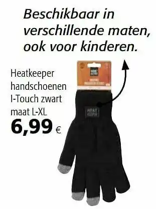 Colruyt Heatkeeper handschoenen i-touch zwart maat l-xl aanbieding