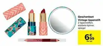Carrefour Geschenkset vintage lippenstift aanbieding