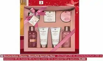 Carrefour Geschenkdoos glamour bloomfield sparkling rose aanbieding