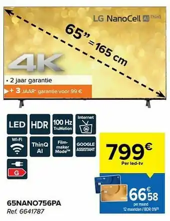 Carrefour Lg 65nano756pa aanbieding